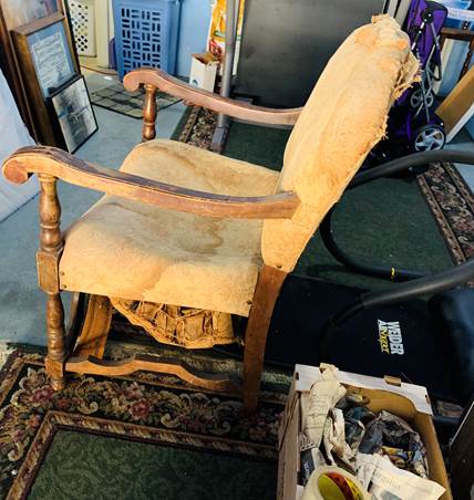 Family Heirloom Chair Refinished & Upholstered in Long Beach, CA
