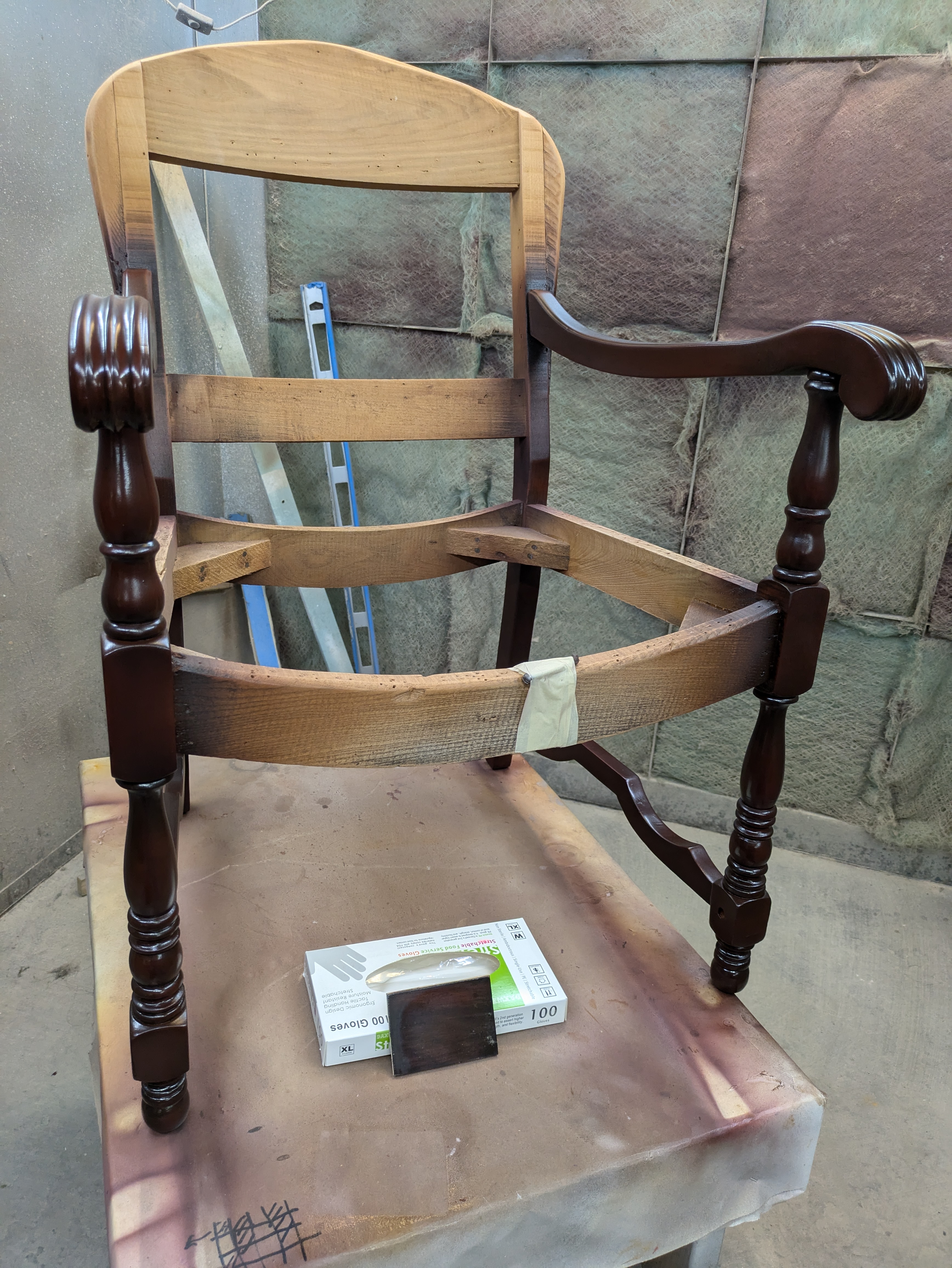 Family Heirloom Chair Refinished & Upholstered in Long Beach, CA