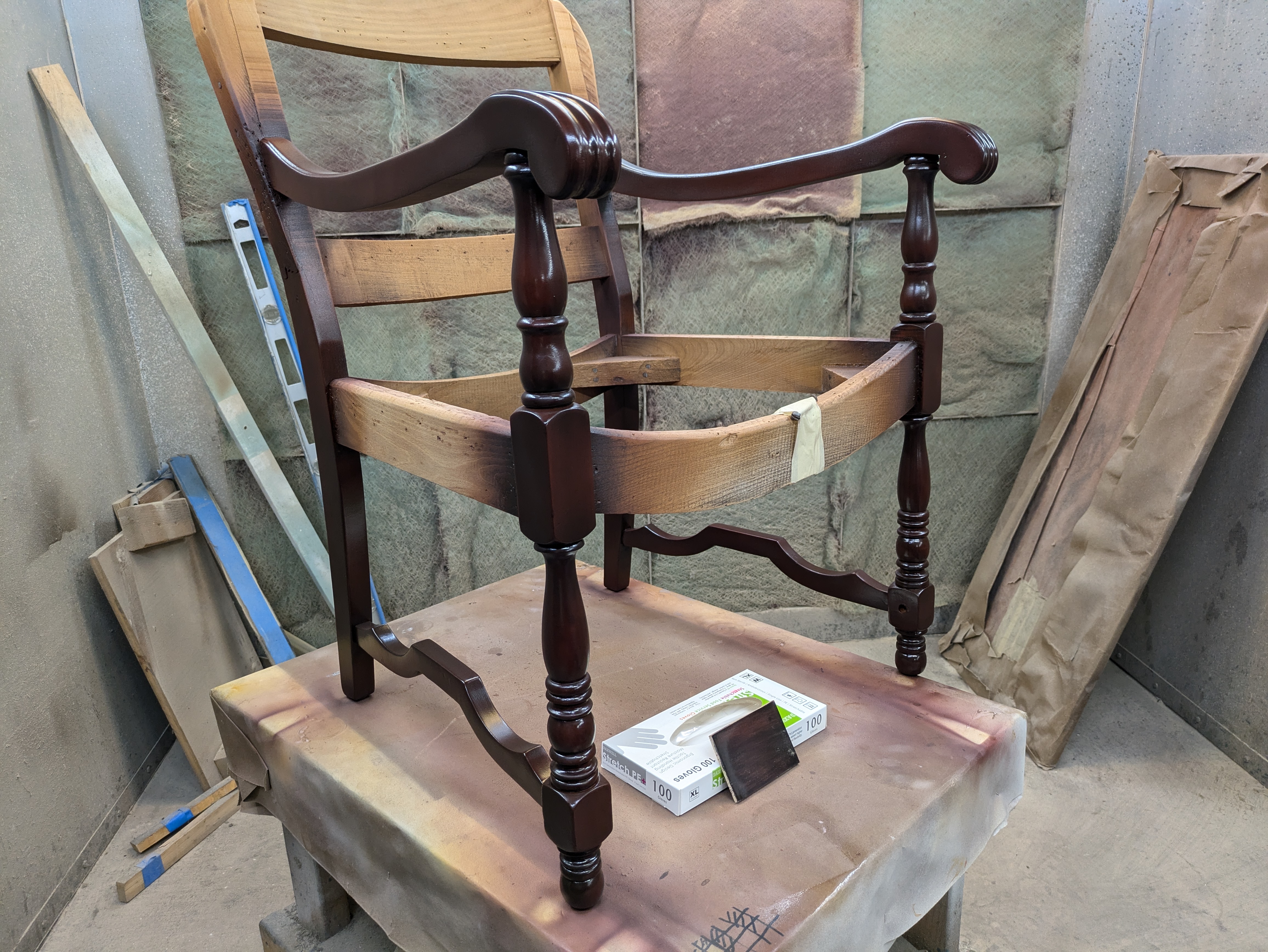 Family Heirloom Chair Refinished & Upholstered in Long Beach, CA