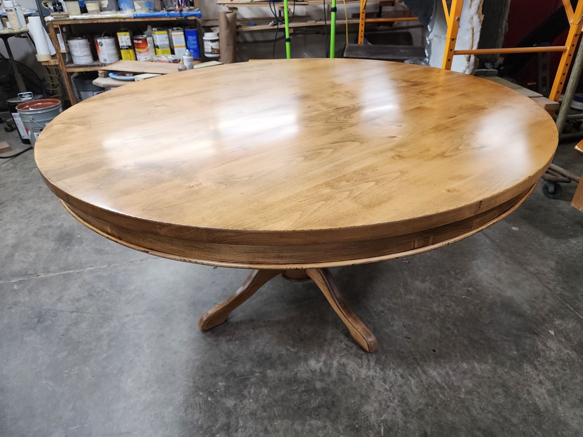 Large Round Table Refinished in Manhattan Beach, CA