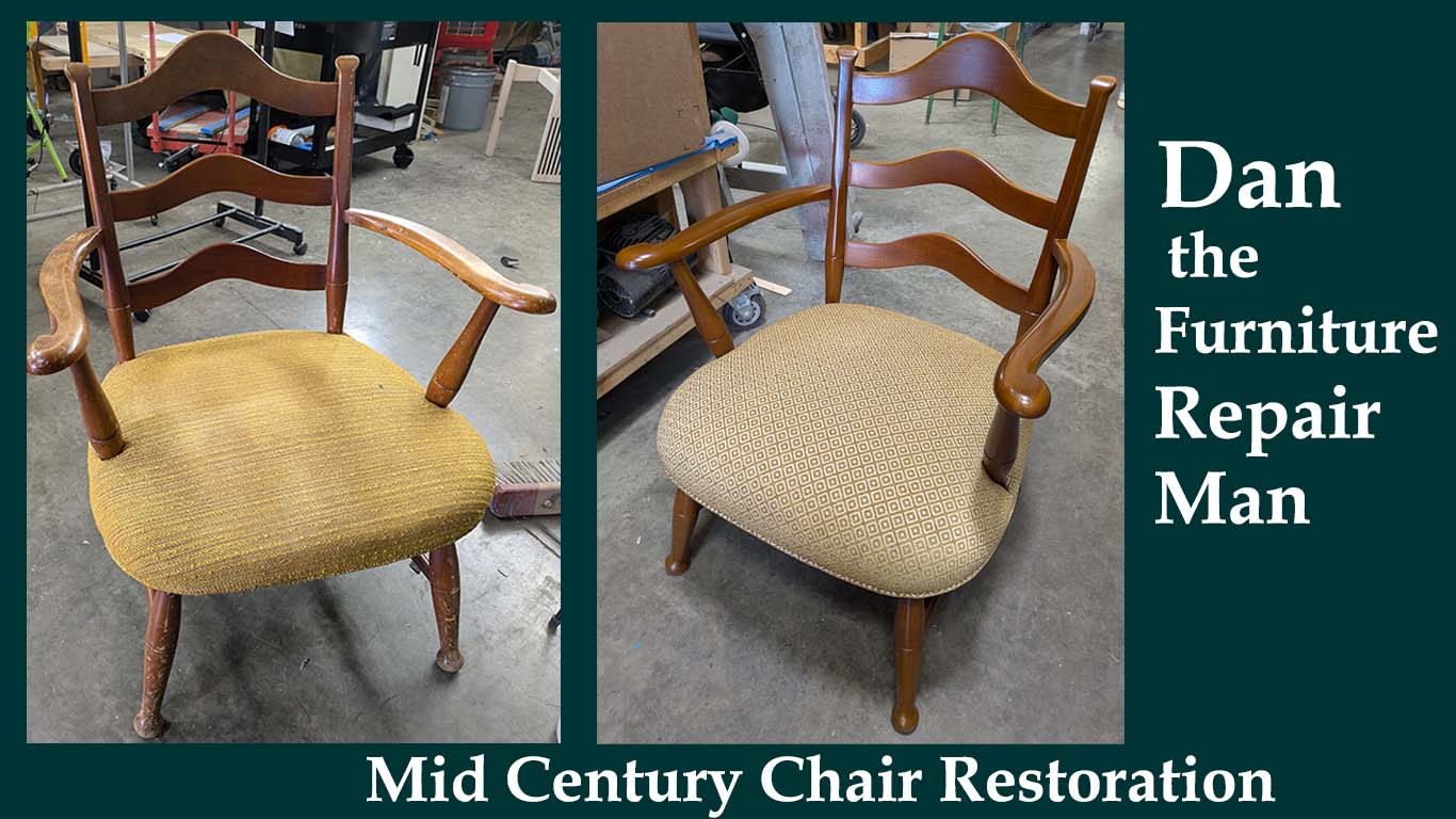 Mid Century Chair Restored in Long Beach