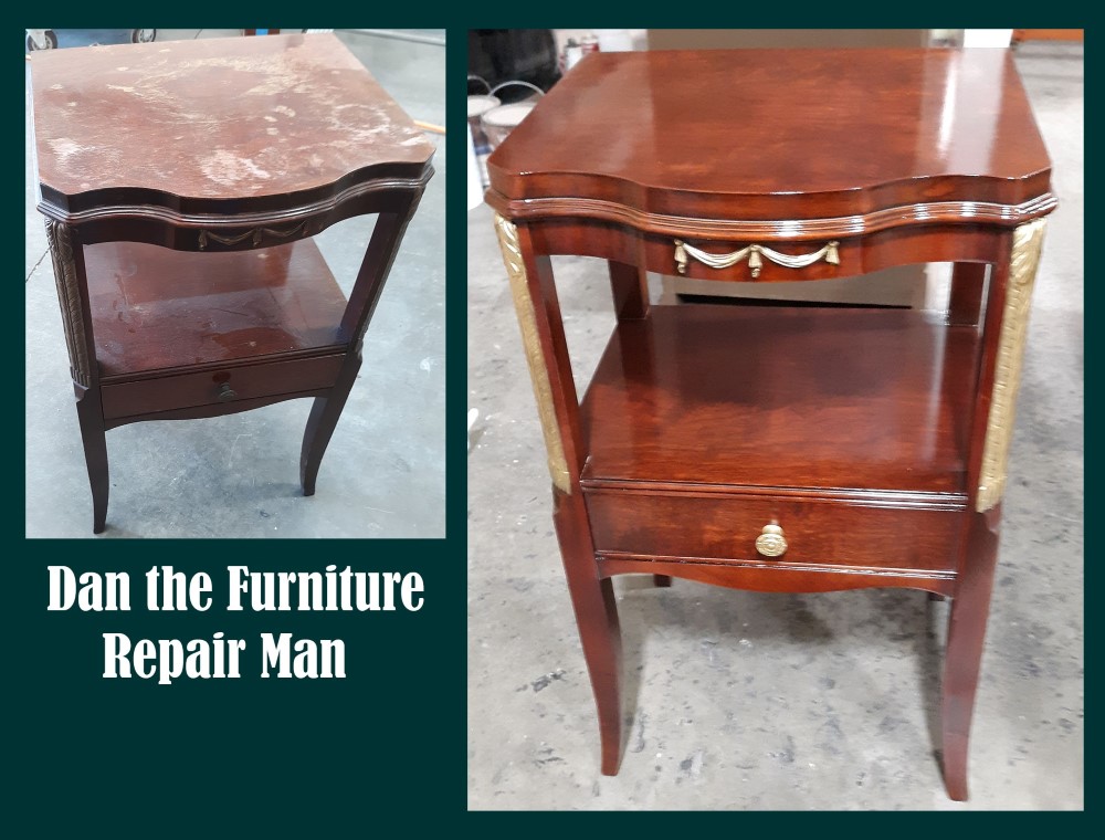 Table Restored With Gold Leaf Trim In Lakewood, CA